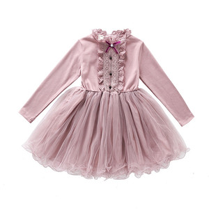 Vestido de Fiesta al por Mayor para Niñas, de Manga Larga, Estilo Princesa Musulmana, Elegante, de Algodón con Volantes, para Niños, Ropa de Disfraces - Product Image 1
