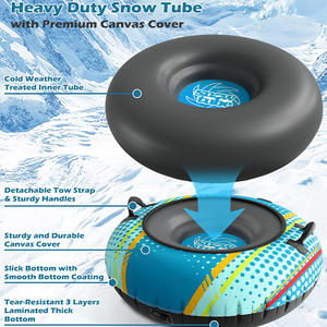 Glissade sur tube à neige gonflable robuste pour l'hiver, luge pliable, jeux de neige extérieurs sécurisés pour enfants, matériau durable résistant au froid - Product Image 2