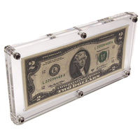 Cadre d'affichage personnalisé en acrylique transparent avec support magnétique pour collection de billets de banque et présentation de souvenirs