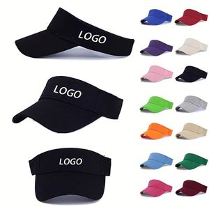 Custom Logo Sunshade Embroidery Printed Athletic Empty <b>Top</b> Cap Sunblock <b>Hat</b> Viceras Deportiva Para El Sol Viseira Sunvisor - Product Image 1