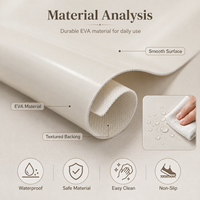 Tapis de protection pour tiroirs et étagères en EVA blanc crème solide, antidérapant, imperméable, facile à découper, pour rangement de cuisine