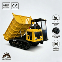 Mini-dumper sur chenilles diesel Ruibote 6 tonnes, transporteur tout-terrain à charge lourde pour la construction, l'exploitation minière et l'agriculture