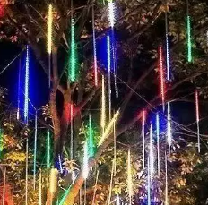 Lampu Tembaga Meteor Shower Warm White 10m 8/10 Tabung Efek Salju Jatuh Outdoor IP65 Tahan Air Lampu Natal Fairy String untuk Pesta - Product Image 6