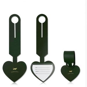 Heart Shape PU Leather Luggage <b>Tag</b> with Insert Slot Cute Personalized Travel Bag <b>Tag</b> for Suitcase Luggage Label with <b>Name</b> Card - Product Image 3