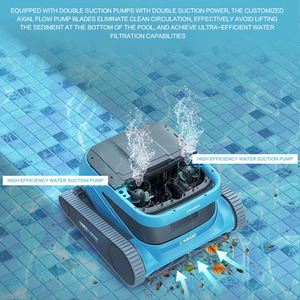 Robot <span class=keywords><strong>Limpiafondos</strong></span> Automático de Alta Calidad con Enchufe, Alta Potencia de Succión, para Uso en Exteriores, con Batería de Litio y PVC para Piscinas - Product Image 3