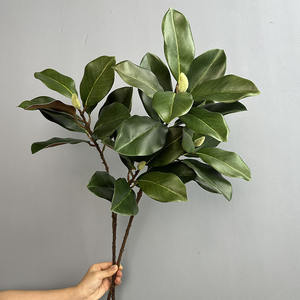 <span class=keywords><strong>LO</strong></span>-133批发70厘米2叉人造木兰叶树枝塑料人造绿化家居和婚礼装饰 - Product Image 1