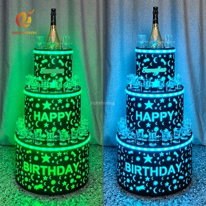 Bandejas de Servicio de Botellas VIP para Club Nocturno Richshining, Presentador de Botellas LED de <span class=keywords><strong>3</strong></span> Niveles, Portavasos para Pastel de Cumpleaños - Product Image 6