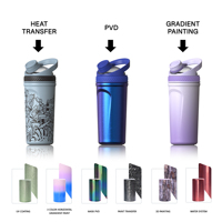 Ansheng - Contenant de mélange en acier inoxydable de 24 oz pour l'entraînement, bouteille shaker personnalisée, design anti-fuite pour les boissons de fitness