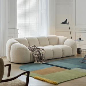 ファブリックソファ フレンチレトロ クリームスタイル デザイナーズ ホテル 民泊 アパート ヴィラ向け カスタマイズ可能 家具 - Product Image 1