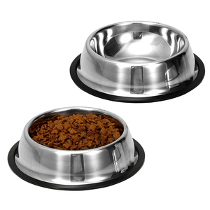 Durable Stainless Steel Anti-Slip Pet Bowl Rounded Portable Automatic Feed Container for <b>Cats</b> and Dogs Pet <b>Feeder</b> - Product Image 1