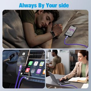 1.2m 240W PD Fast Charging <b>USB</b> C <b>Cable</b> with Aromatherapy & LED Light, Purple Silicone Data <b>Cable</b> for Wholesale - Product Image 4