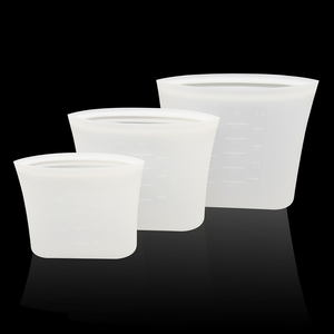 Easy Cleaning Dishwasher Safe BPA Plastic Free No Glues Adhesives Reusable Stand-Up Leakproof Pure Silicone Food Storage Bag