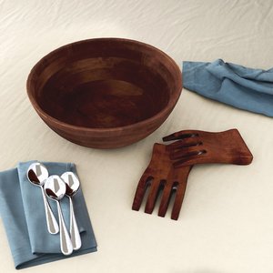 Grand bol en bois fait main pour servir des salades, des fruits, du pain, des pâtes et pour une utilisation quotidienne à la table - Product Image 6