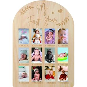Cornice in Legno per Foto del Primo Anno, 12 Mesi, Cornice Ricordo per Foto del Bambino, Cornice per Foto Milestone, Regalo per Baby Shower e Nuove Mamme - Product Image 1