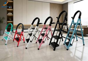 Tabouret en acier multifonctionnel à 2 marches, étagère <span class=keywords><strong>de</strong></span> <span class=keywords><strong>rangement</strong></span>, échelle domestique, certifié CE, design moderne, portable, appartement, cuisine - Product Image 2