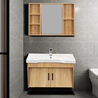 Kabinet Cermin Wastafel Kamar Mandi Ramah Lansia dengan Baskom Keramik untuk Pusat Kesehatan Rumah dan Panti Jompo
