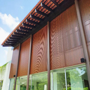 Tube En Aluminium De haute Qualité En Bois Profil Bon Look Métal Soleil Treillis Mur Écran de Façade - Product Image 2