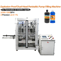 Machine de remplissage à pompe péristaltique double tête antidéflagrante 300-1000 BPH pour liquides inflammables