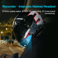 Casque avec caméra Q27 à prix abordable, 720P, intercom 500M pour 2 motards, écouteurs pour système de communication moto