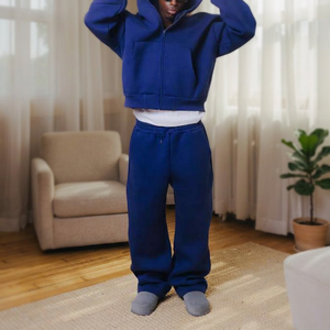 Customized Sustainable Heavyweight Hooded Printed Plus Size Vintage Casual Solid Spring Hoodie Sweatpants <b>Set</b> Men's Sweatsuits - Product Image 5
