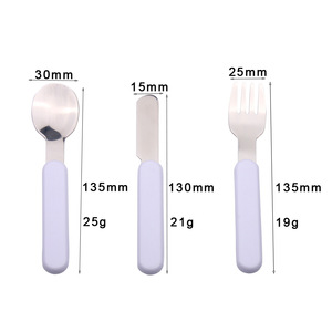 Ensemble de <span class=keywords><strong>couverts</strong></span> en acier inoxydable <span class=keywords><strong>personnalisés</strong></span> pour <span class=keywords><strong>adultes</strong></span> et tout-petits cadeau de <span class=keywords><strong>couverts</strong></span> blancs par sublimation pour la rentrée des classes - Product Image 3