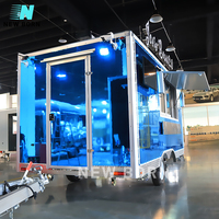 Camion de restauration rapide carré de haute qualité en acier inoxydable remorque en aluminium pour boulangerie servant de la crème glacée Pizza aliments frits