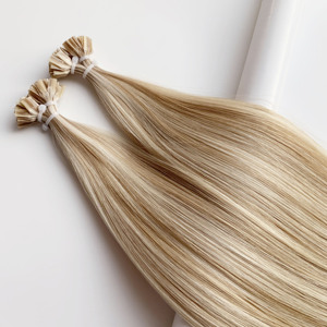 Extensiones de Cabello Humano Virgen 100% Ruso Haiyi de Alta Calidad, Super Dobles, con Punta Plana, Pre-Adheridas, Teñidas, Color Rubio para Mujer - Product Image 1