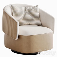 Fauteuil pivotant contemporain à base ronde, revêtement en matériaux mixtes, fauteuil individuel pour chambre à coucher, hall d'entrée, salle de réception