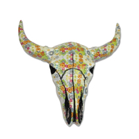 Grosir kustom berwarna-warni buatan kepala banteng patung resin sapi bull kerangka patung kepala untuk dekorasi dinding rumah