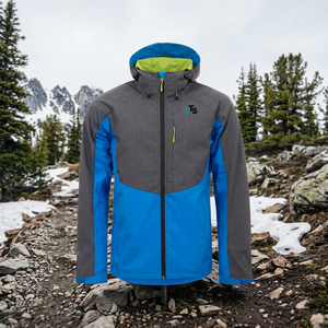 <b>Men's</b> Waterproof Soft Shell <b>Jacket</b> Blue Gray Stand Collar Hooded Zip Front Outdoor Winter Wear Hunting Windproof - Product Image 3
