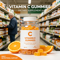 Gommes à la vitamine C pour adultes - Complément alimentaire naturel sans sucre pour un soutien nutritionnel quotidien