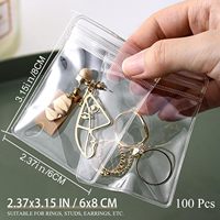 Pochettes transparentes en PVC pour bijoux, bagues, boucles d'oreilles, sacs de rangement anti-ternissement avec fermeture éclair petite pour conserver les bijoux