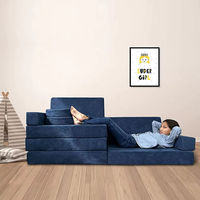 Modulares Kinder-Spielsofa Konvertierbares Schaumstoff-Sofa-Set Hochdichte Weiche Mikro-Velours CertiPUR-US für Spielzimmer Schlafzimmer OEM Großhandel