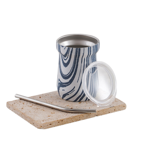Bicchiere da Vino Portatile Personalizzato da 5oz in Acciaio Inossidabile per Esterni, Mini Tazza da Mate con Cannuccia - Product Image 1