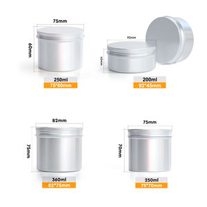 Crème bronzante en pot rond en aluminium noir 250ml-360ml, contenant métallique adapté aux produits de douche <span class=keywords><strong>solaire</strong></span>, étiquette autocollante pour boîte en aluminium. - Product Image 5