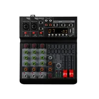 RK RV4 Mixeur transfrontalier 4 canaux avec 16 effets DSP intégrés, carte son, son surround 4 voies, sortie XLR/TRS, entrée USB, AC 100-240V