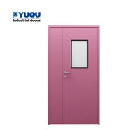 Porte Double Hermétique en Acier Galvanisé, Automatique ou Manuelle pour Salle Blanche et Chambre de Patient