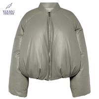 Manteaux bouffants de mode YuFan pour femmes Veste en duvet de canard de poids élevé avec cuir PU