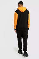 KY OEM Ensemble pantalon de jogging bicolore pour hommes Vente en gros de survêtement taille XXL grande taille avec fermeture éclair 1/4 imprimé en blocs de couleurs