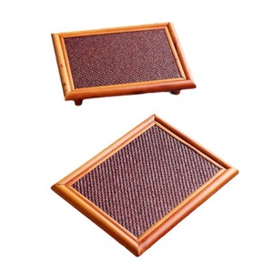 Bamboo <b>Tea</b> Mat Square Maroon Heat Resisting Traditional Chinese Style For Kung Fu <b>Tea</b> <b>Set</b> Accessories - Product Image 5