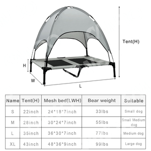 Cama Elevada para Perros CanboPet, Resistente al Agua y Transpirable, con Toldo, para Exteriores - Product Image 3