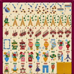 Jeu de Mahjong Français Thème Monuments de <span class=keywords><strong>Paris</strong></span>, 3 couches, Luxe Moderne, Tuiles Acryliques Portables, Design Jaune et Violet pour Fêtes et Jeux à Domicile - Product Image 4