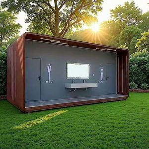 Toilettes portables en bois, modernes, écologiques, pour usage public en extérieur - Product Image 3