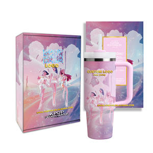 Nouvelle tasse isotherme personnalisée avec logo Kpop Demon Hunters, avec poignée et paille, 40 oz, avec boîte cadeau - Product Image 1