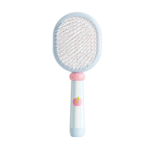 Cushion Hairbrush Massage Comb Oval Nylon ABS For Scalp Care And Styling With Built In Cleaning Claws - Product Image 5