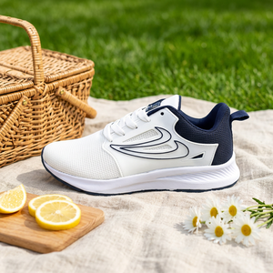 Zapatillas Deportivas Blancas de Malla Transpirable con Cordones, Ligeras, para Entrenamiento en Interiores - Product Image 3