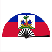 Éventails à main avec drapeau de la Guyane, personnalisés, grands, pour la danse en ligne, les mariages en plein air et les fêtes