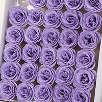Rose en cristal dorée poudrée, tête de fleur bleue, enchantress, bouquet de la Saint-Valentin, matériel de bricolage, paillettes, rose en cristal