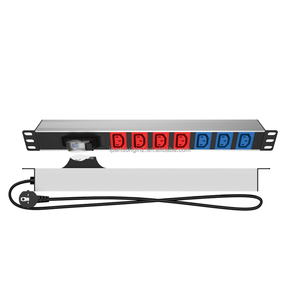 ชุดจ่ายไฟแบบติดตั้งบนแร็คแนวนอน IEC C13 7 ช่อง 220V 10A พร้อมเบรกเกอร์ 1P สำหรับตู้ไฟฟ้าภายในอาคาร - Product Image 3