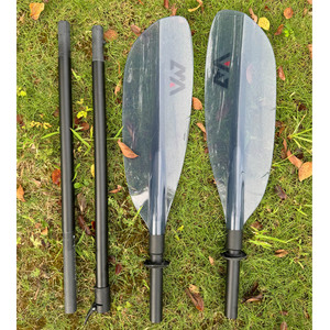 Pagaie en fibre de verre KP-2 Kayak gonflable à double lame Lame transparente Manche noir Extensible 230-240cm 4 sections Rame <span class=keywords><strong>AQUA</strong></span> - Product Image 4